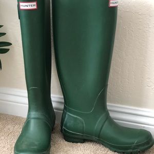 Green Hunter rain boots